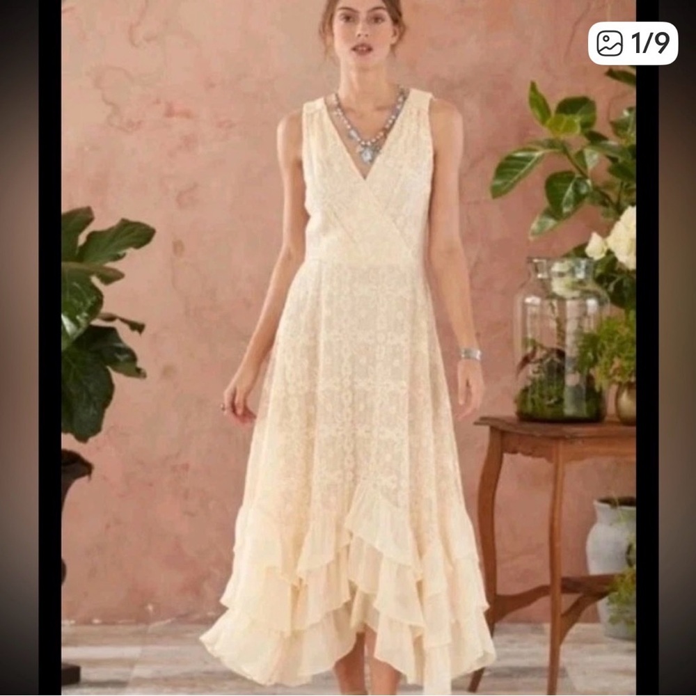 Sundance Cream Lace High Low Dress